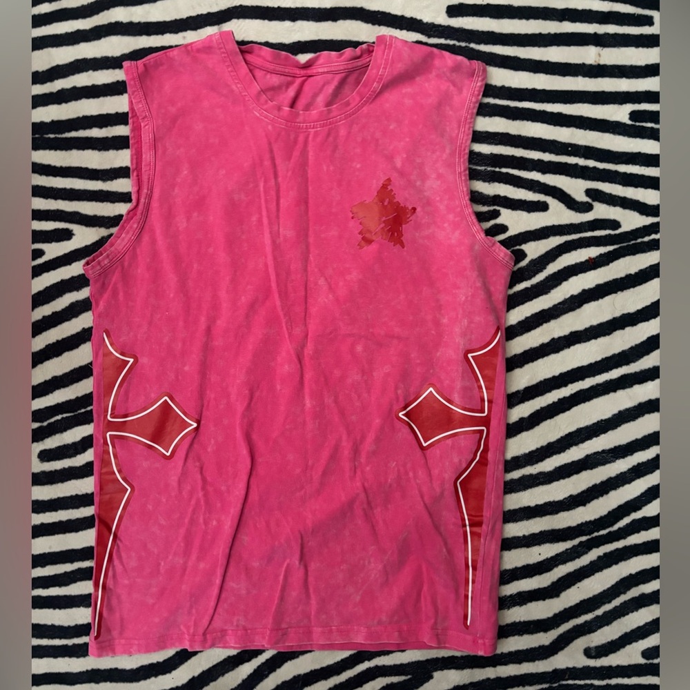 Pink Sleeveless Graphic‎ Top